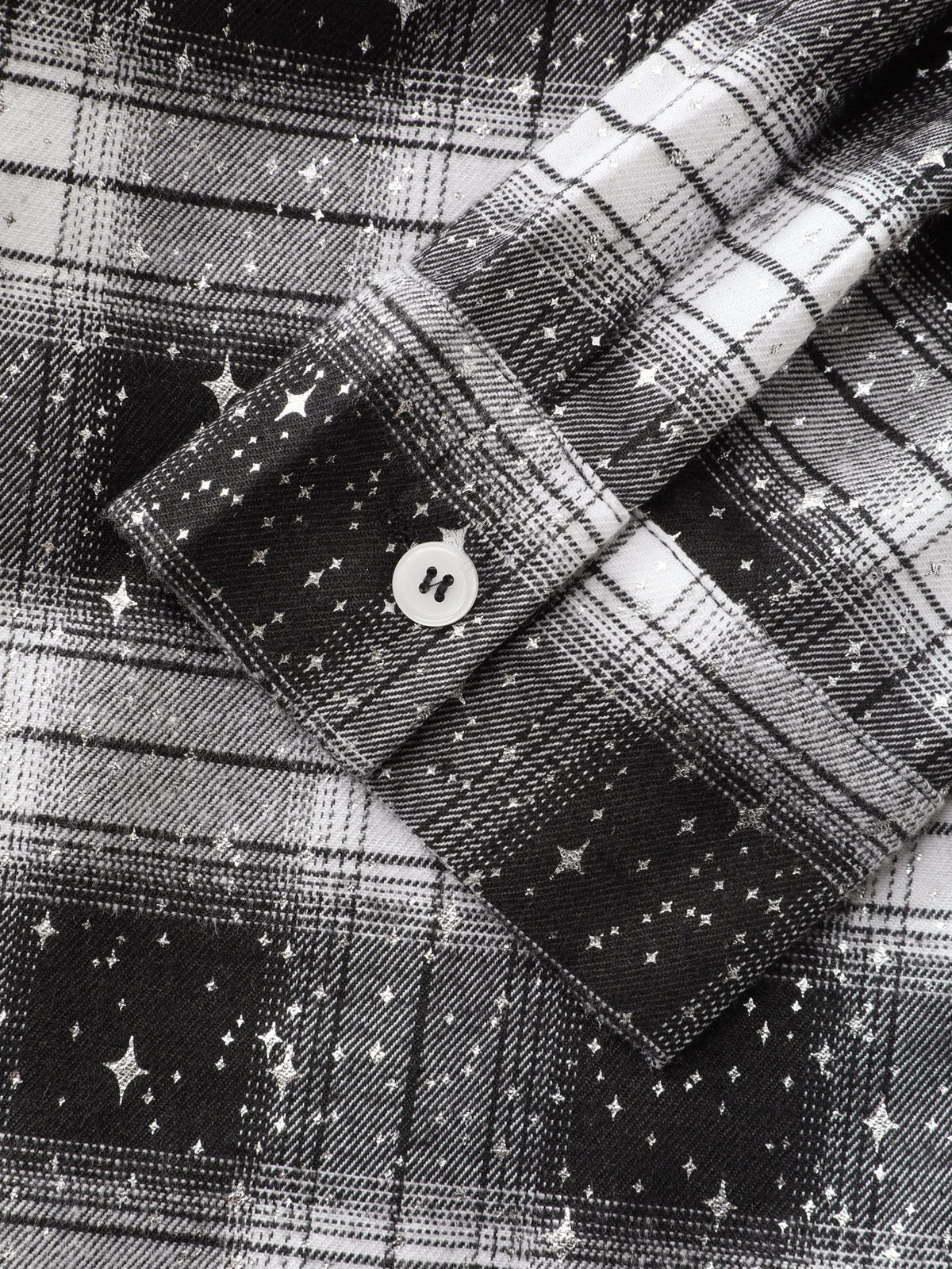 Checkered Hot Stamped Waist-Tie Blouse