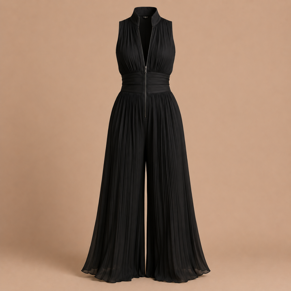 Sabina Elegant Floral Pleated Jumpsuit