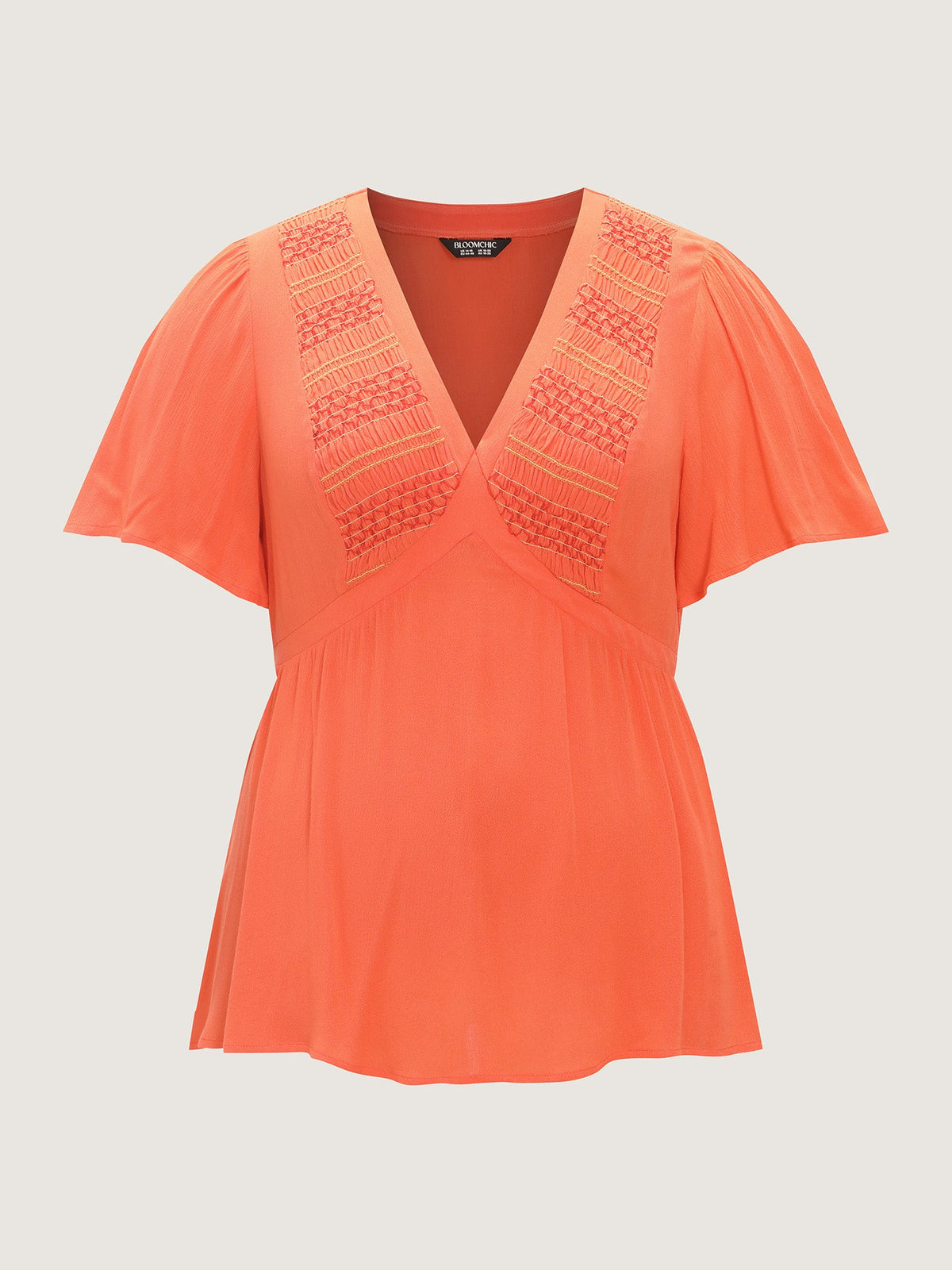 Supersoft Shirred Sheer Fit And Flare Blouse