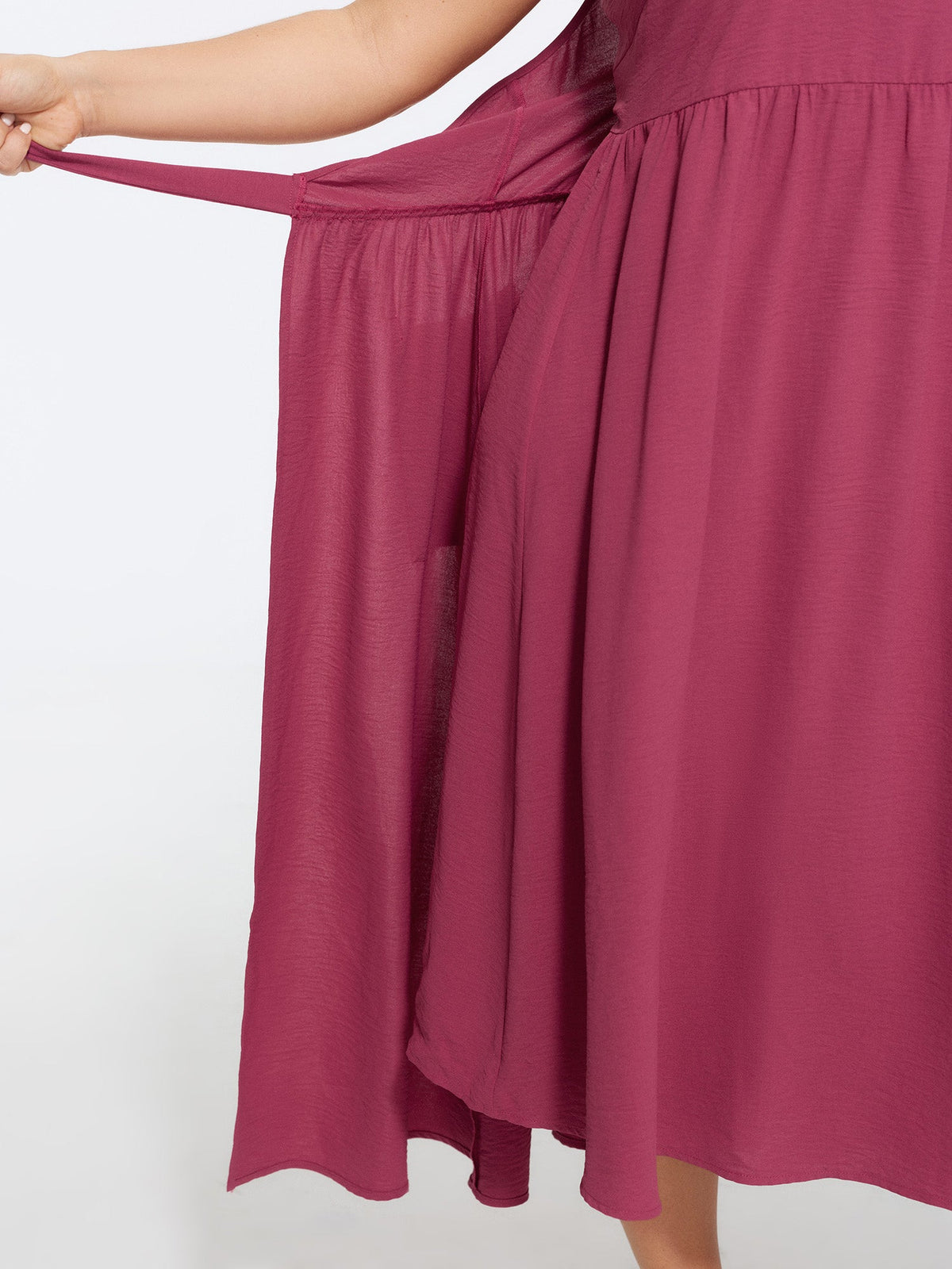Front Split Tie Waist Pocket Midi Dress