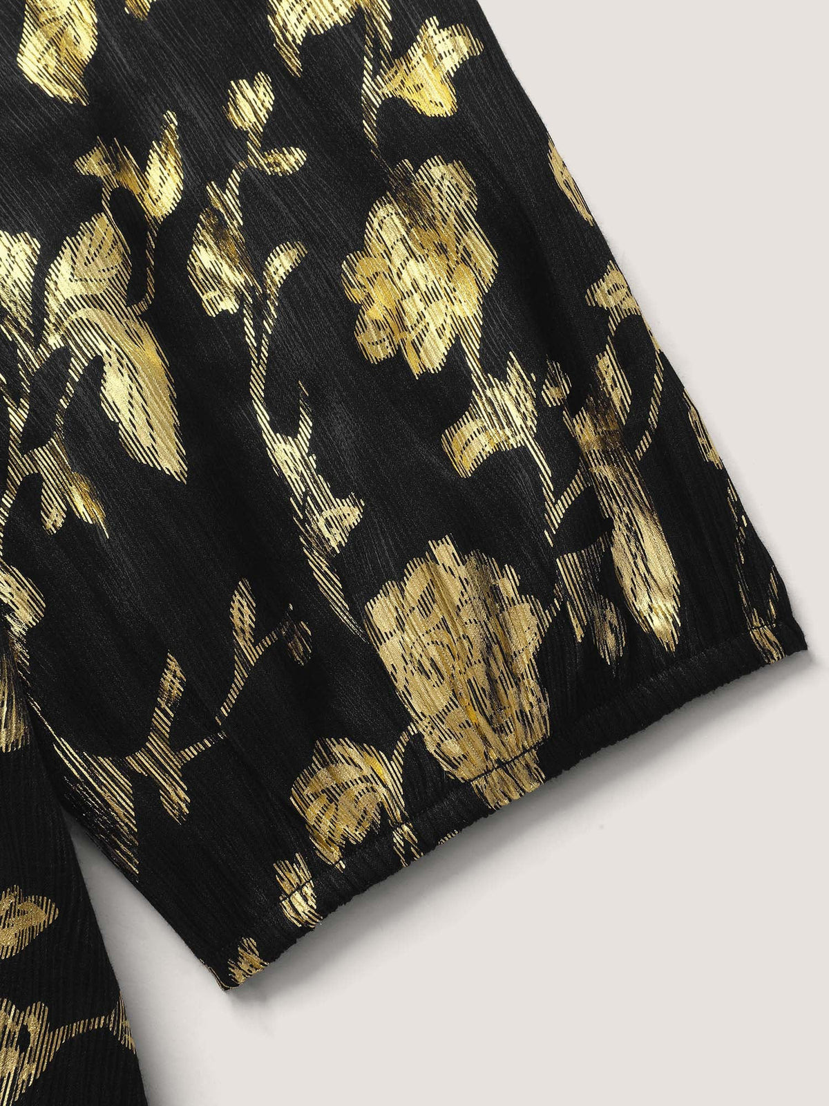 Floral Gold Stamp Smocked Blouse