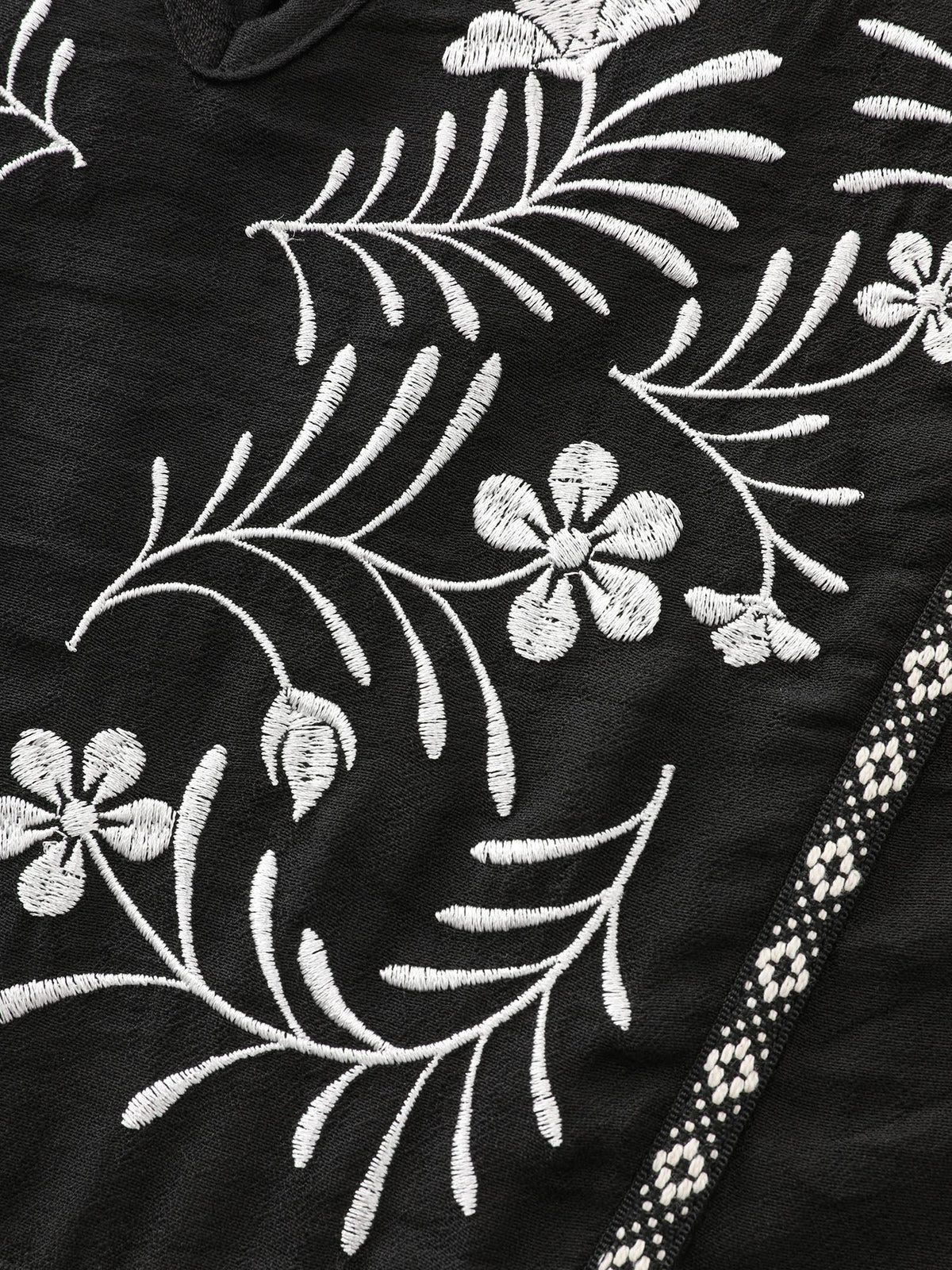 Supersoft Floral Embroidered Notched Collar Blouse
