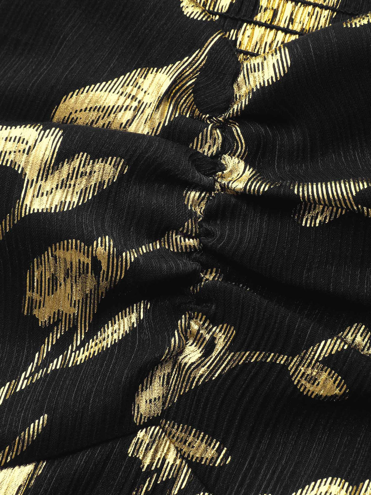 Floral Gold Stamp Smocked Blouse