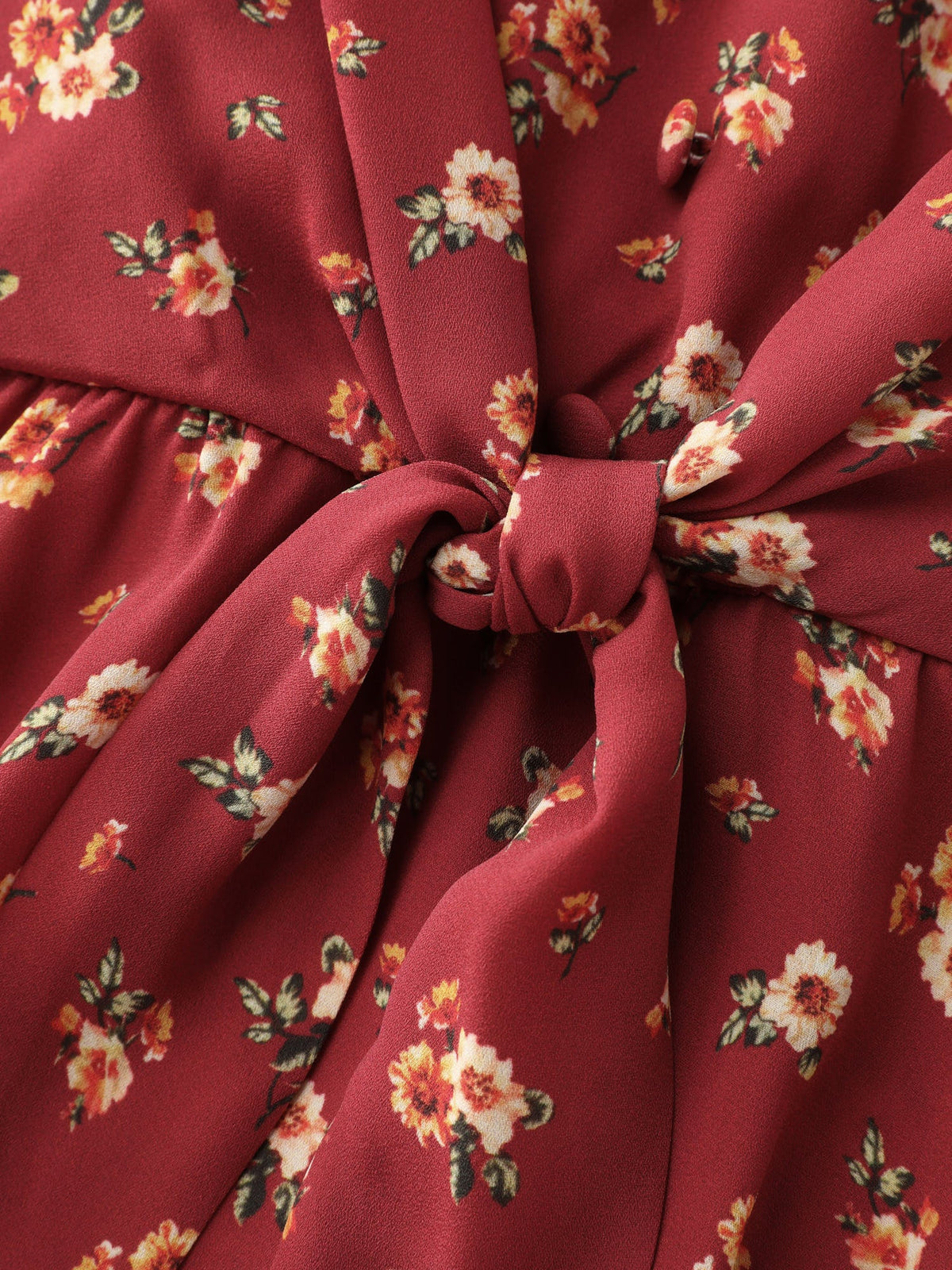 Floral Print Knotted Front-Tie Blouse