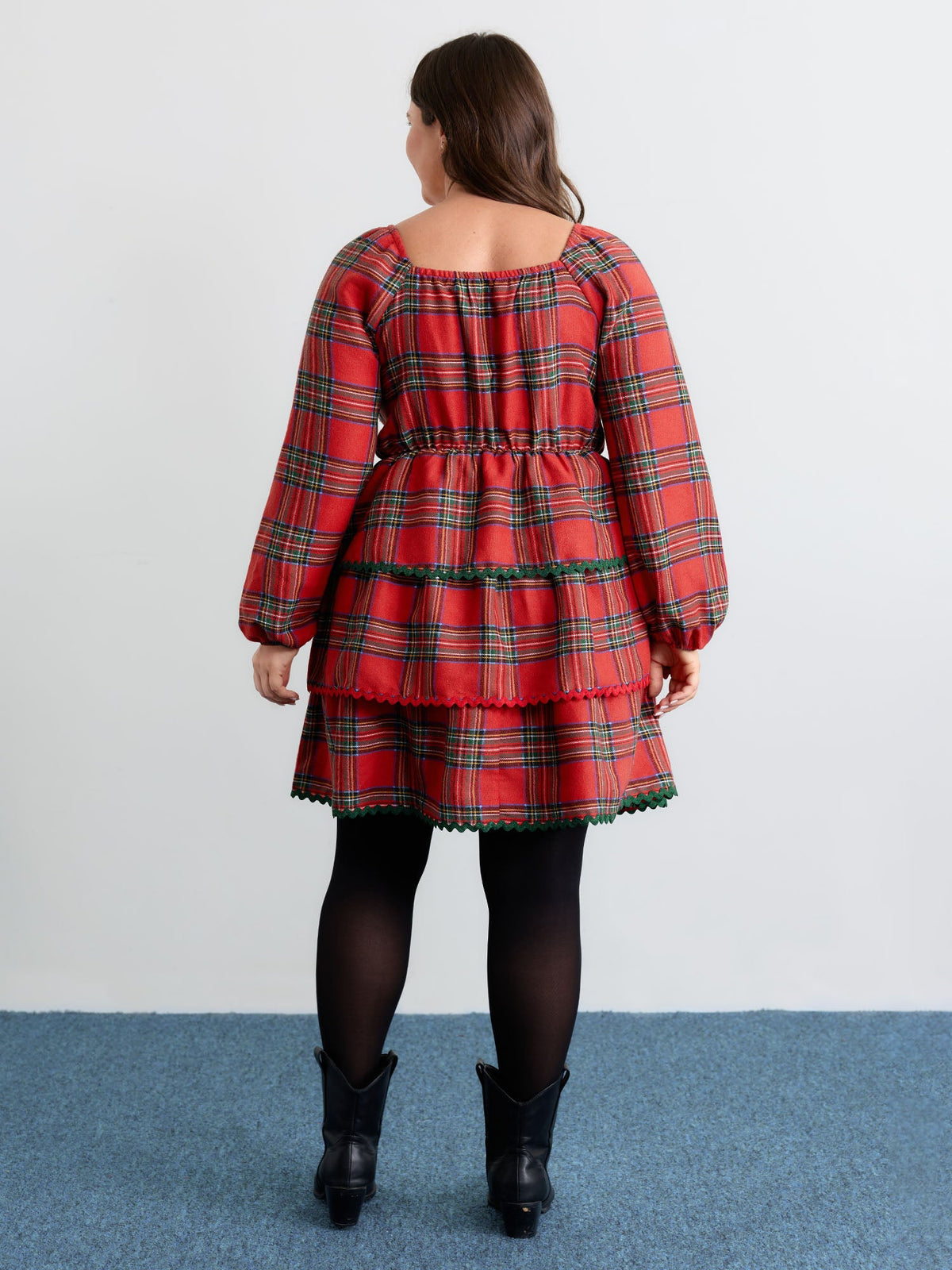 Sweet Holidays Ribbon Tiered Knee Dress