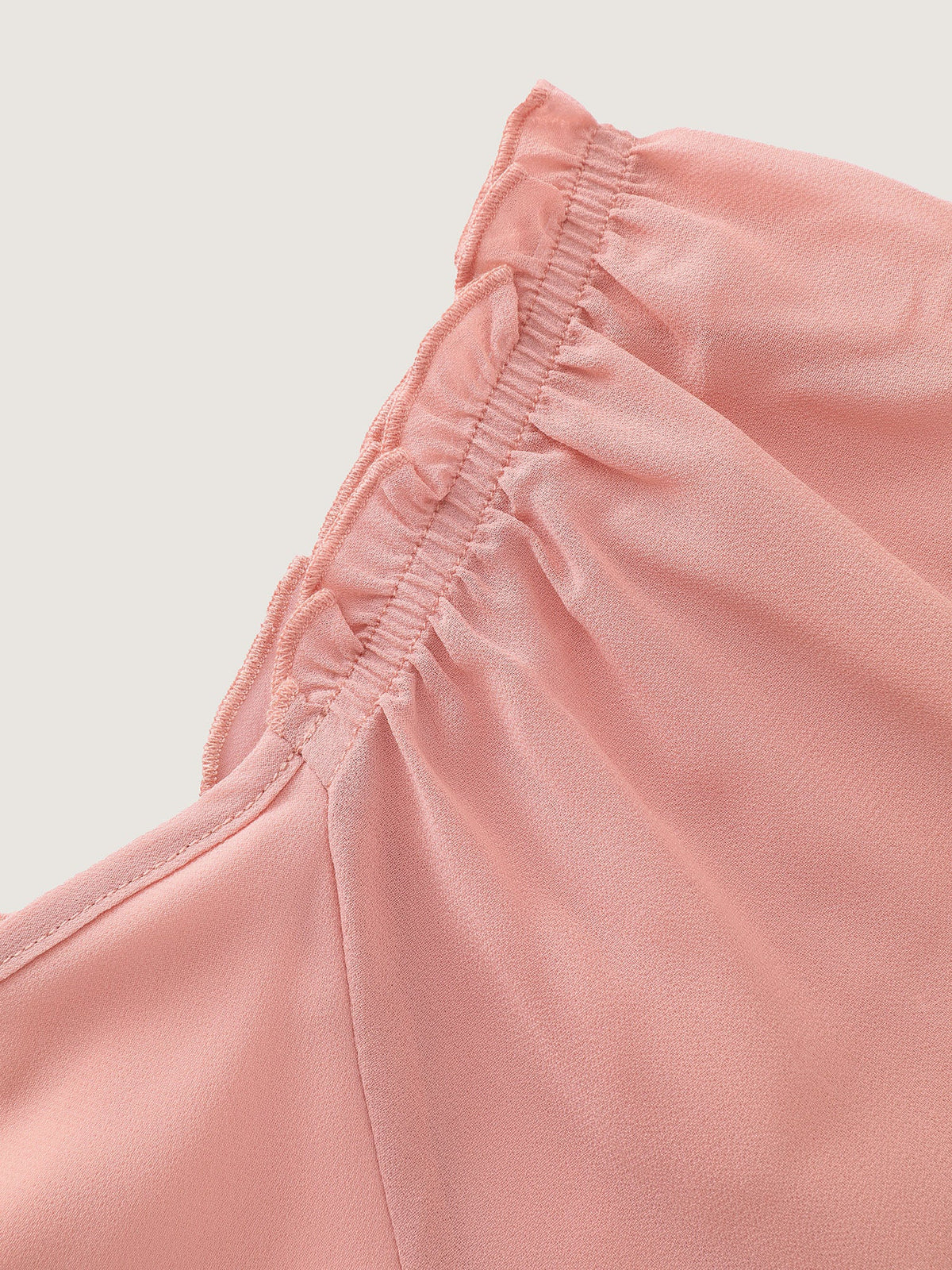 Shirred Waist Layered Ruffled Hem Blouse