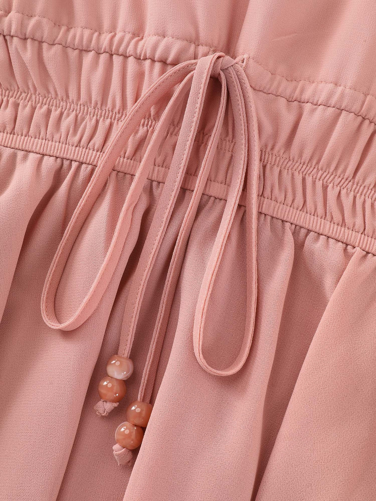 Shirred Waist Layered Ruffled Hem Blouse