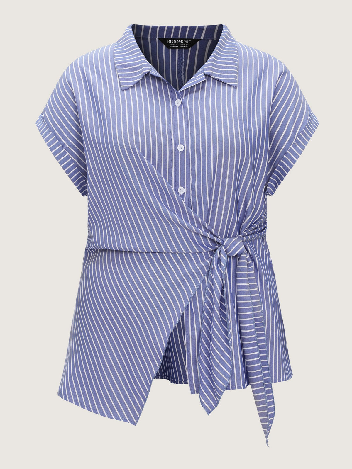 Striped Print Knotted Side Blouse