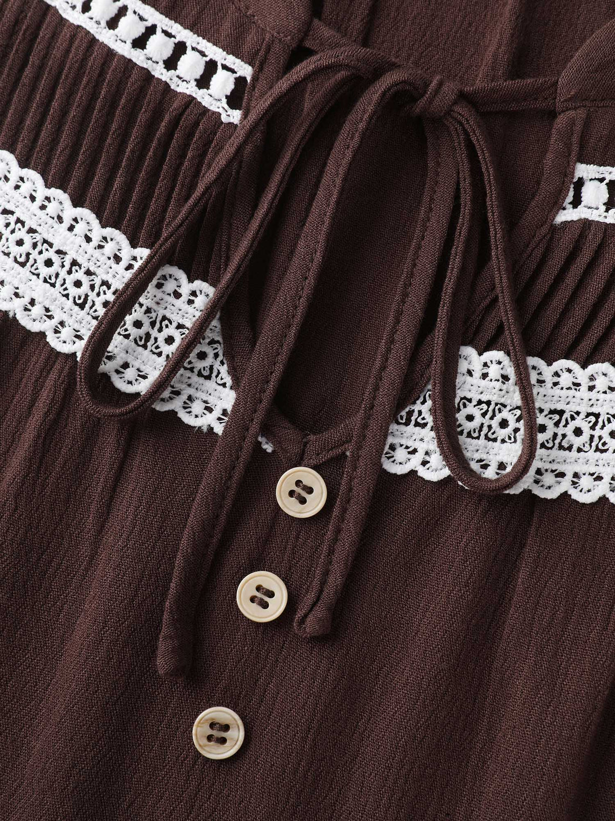 Pure Cotton Lace Trim Blouse