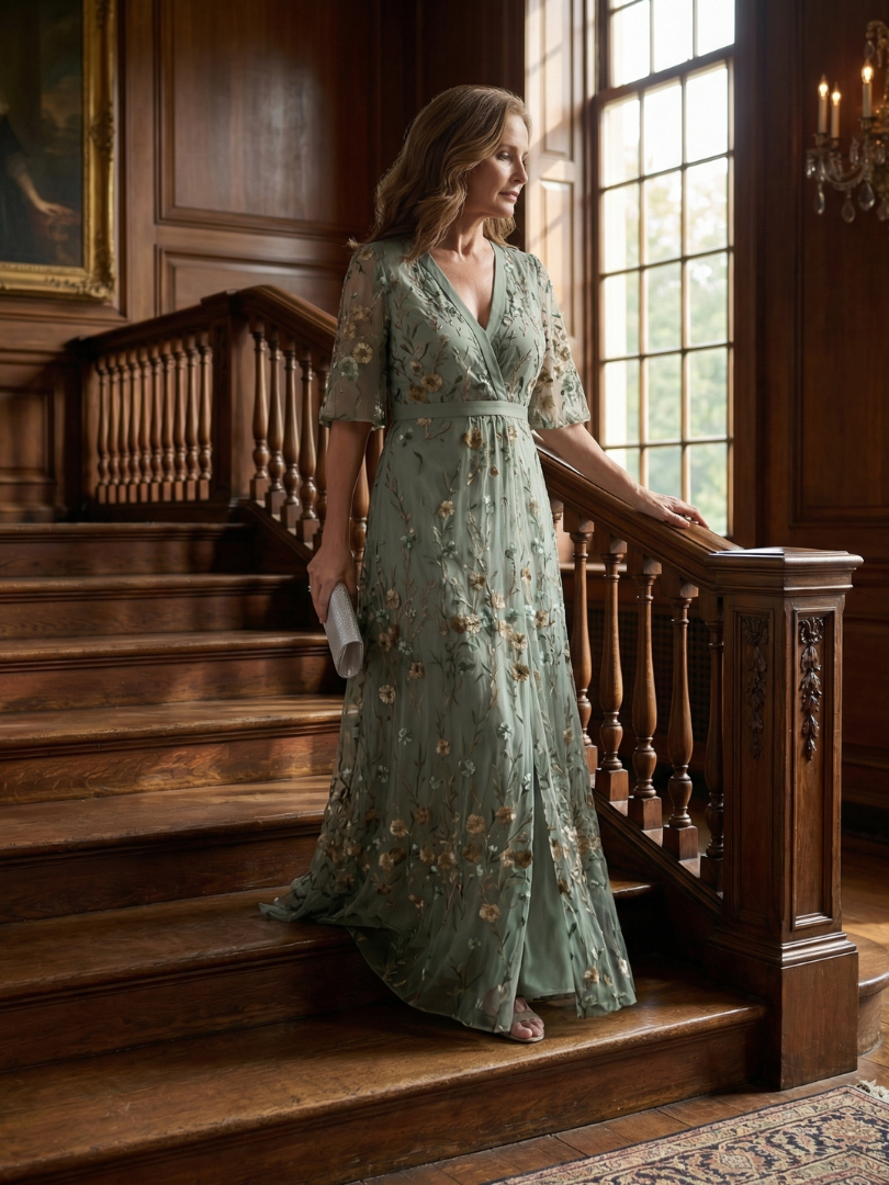 Gemma Floral V-Neck Flow Maxi Dress