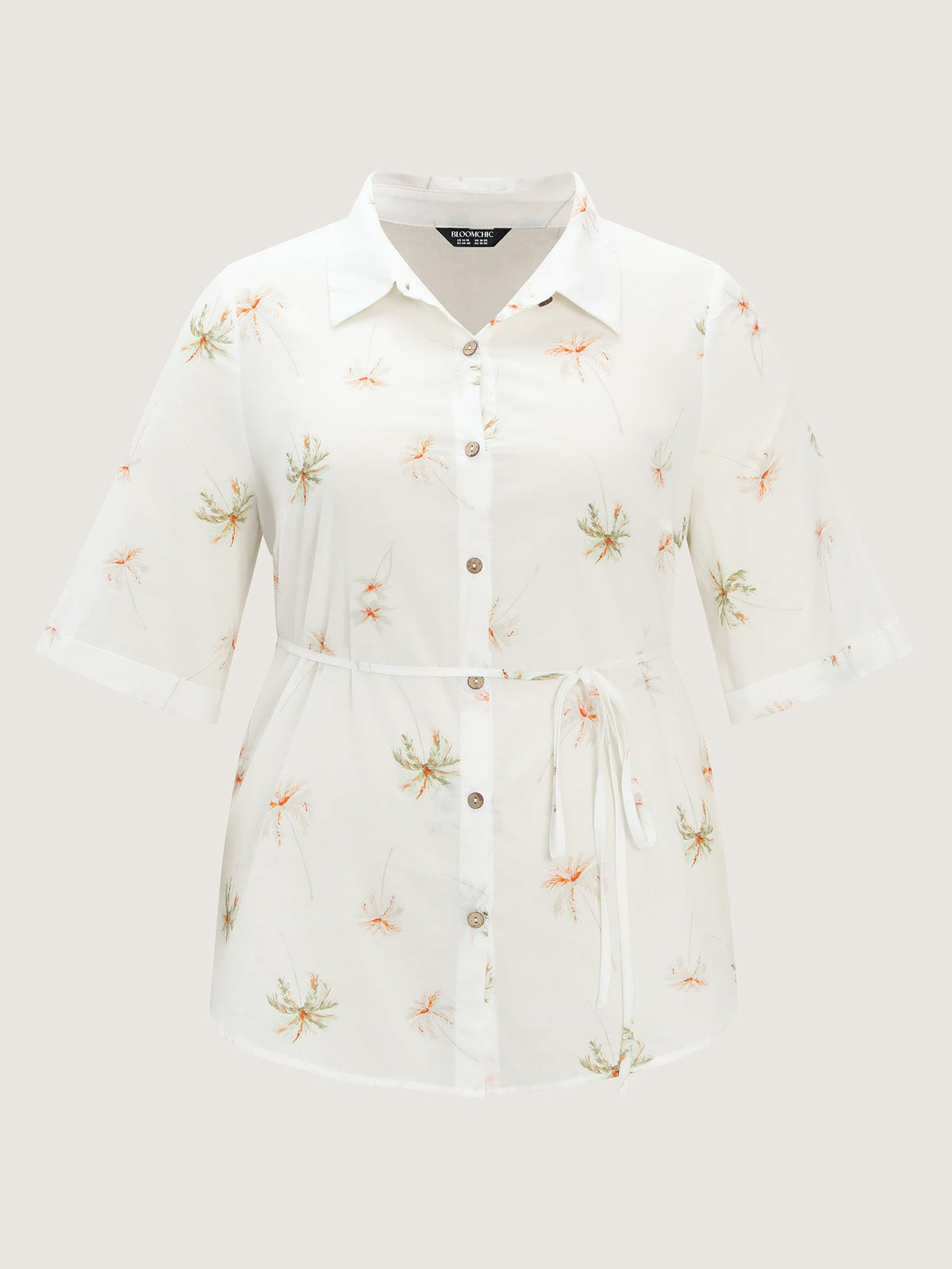 Cotton Floral Print Button-Front Shirt