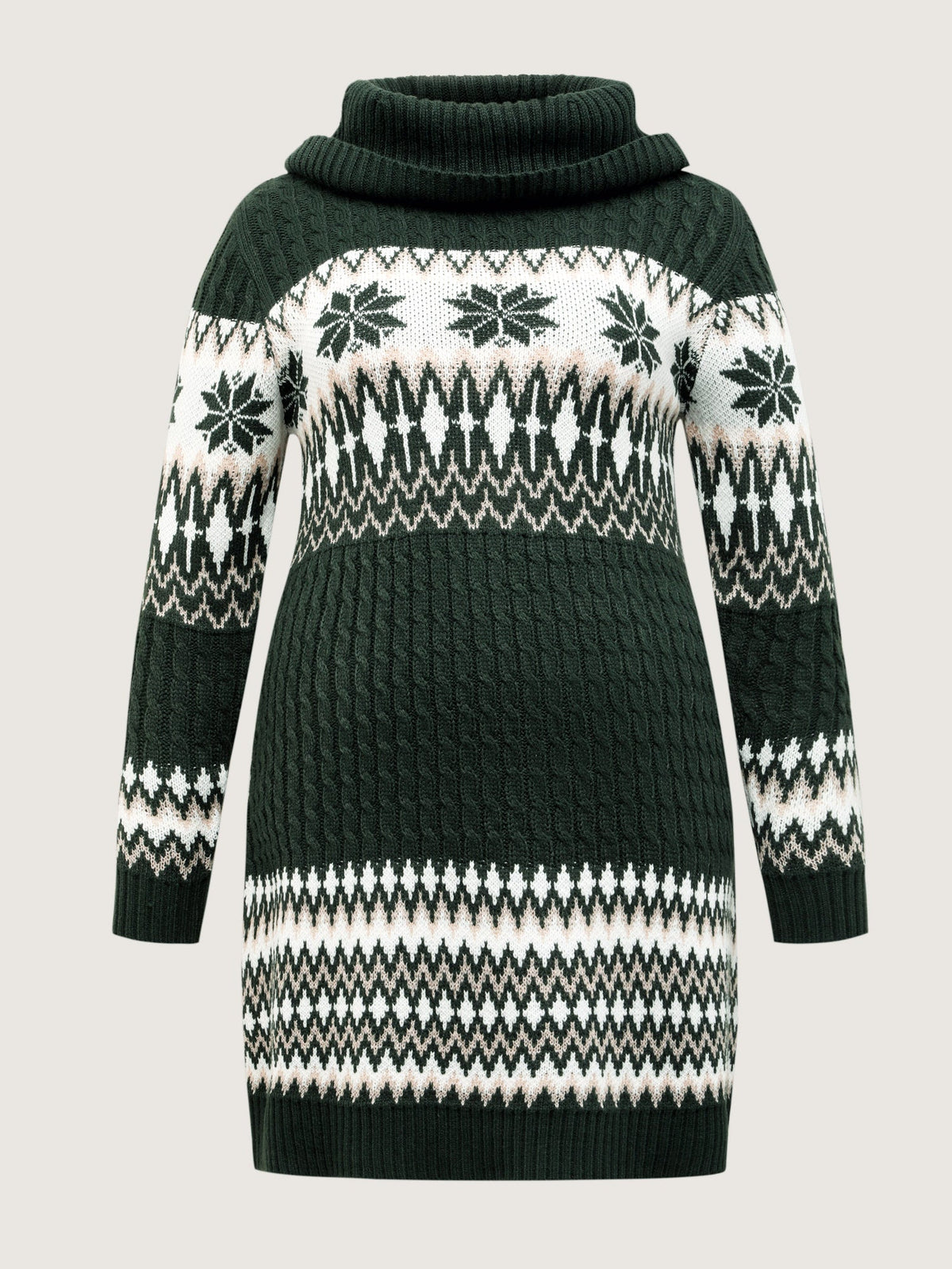 Holiday Textured Turtleneck Sweater Dress