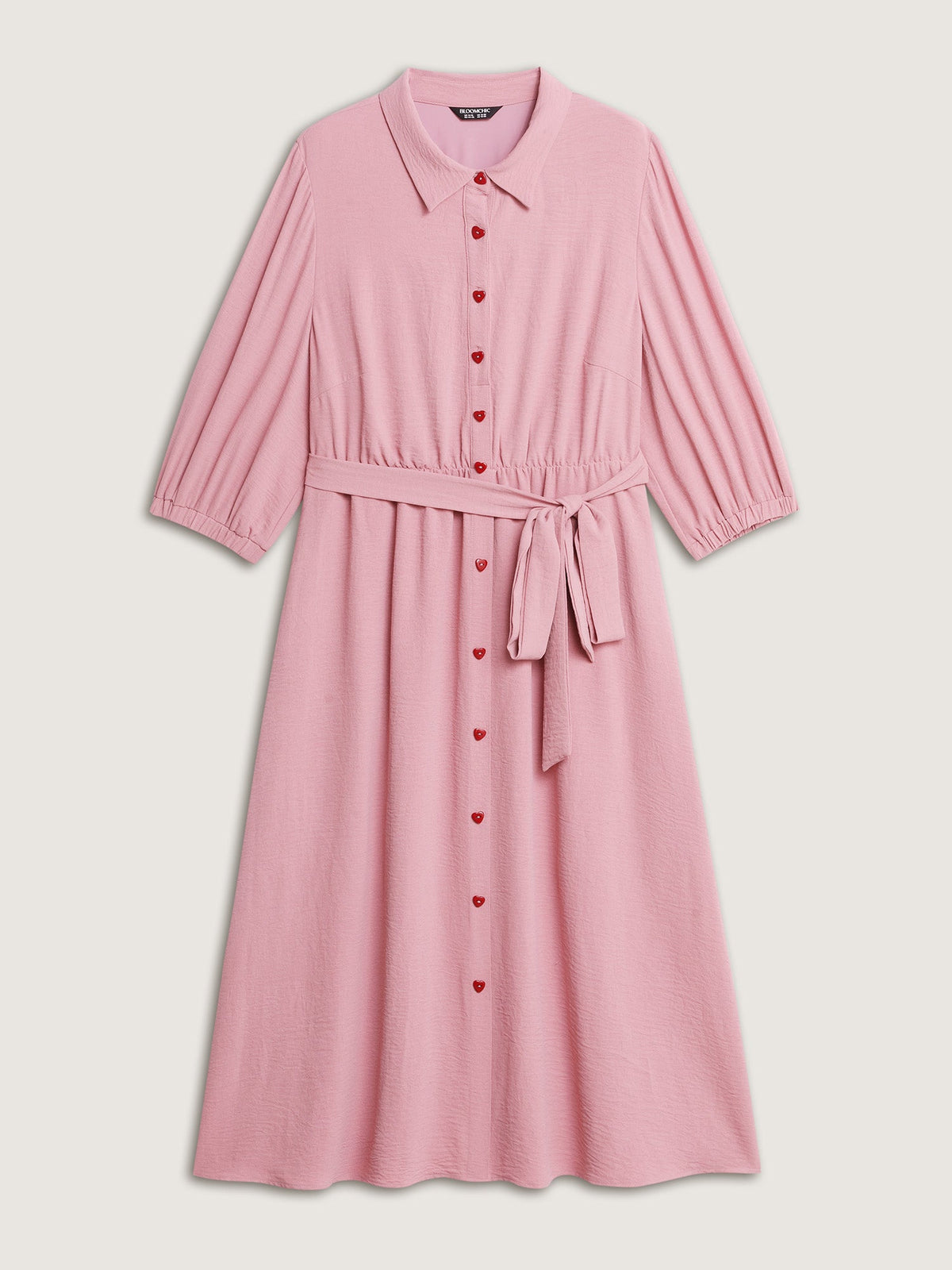 Layered Pleated Waist-Tie Shirt Dress