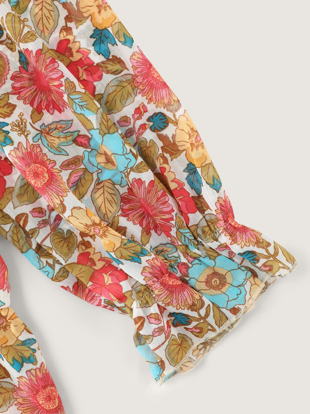 Romantic Off-Shoulder Floral Print Blouse