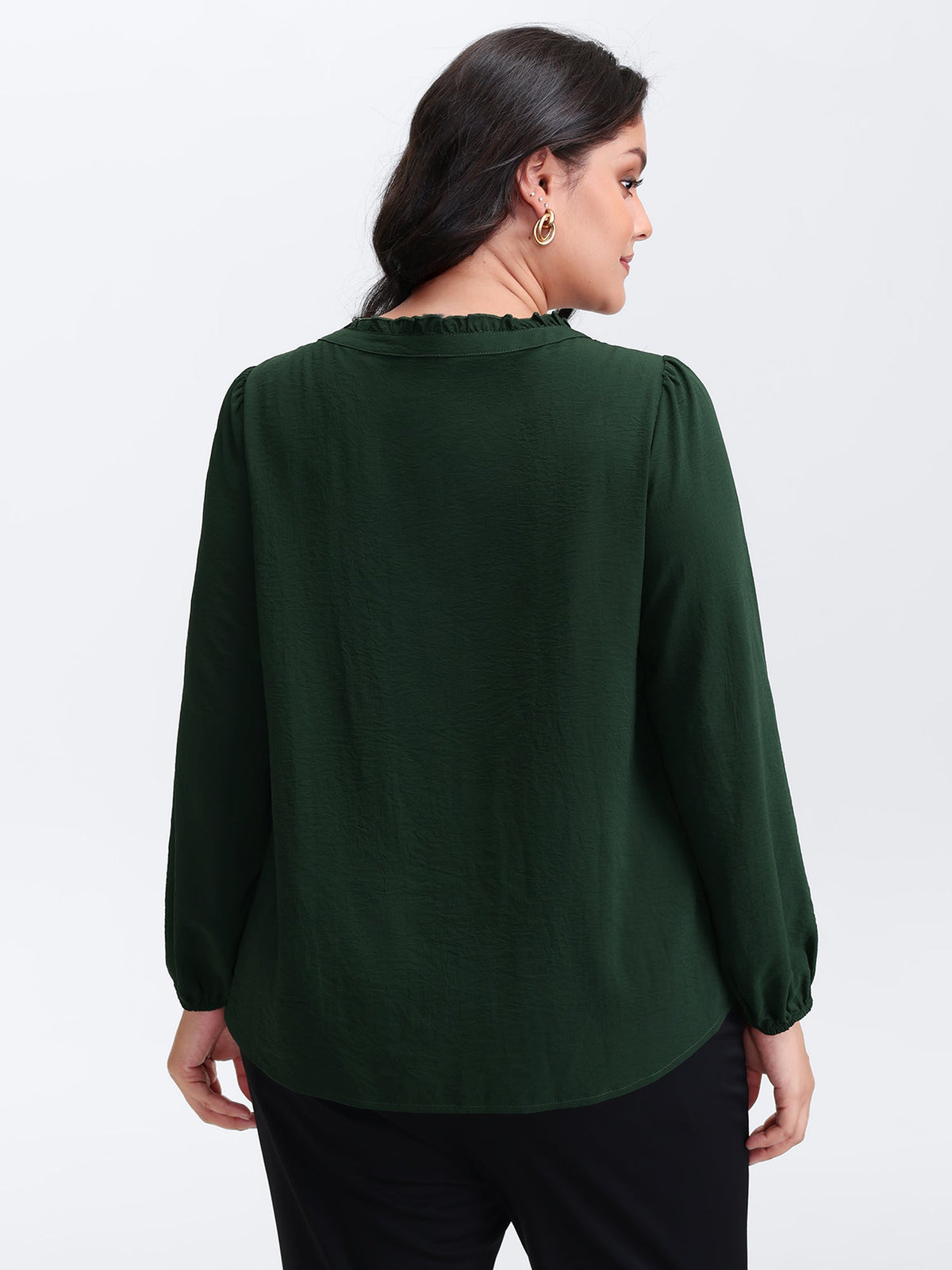 Toothpick Pleat Flowy Solid Blouse