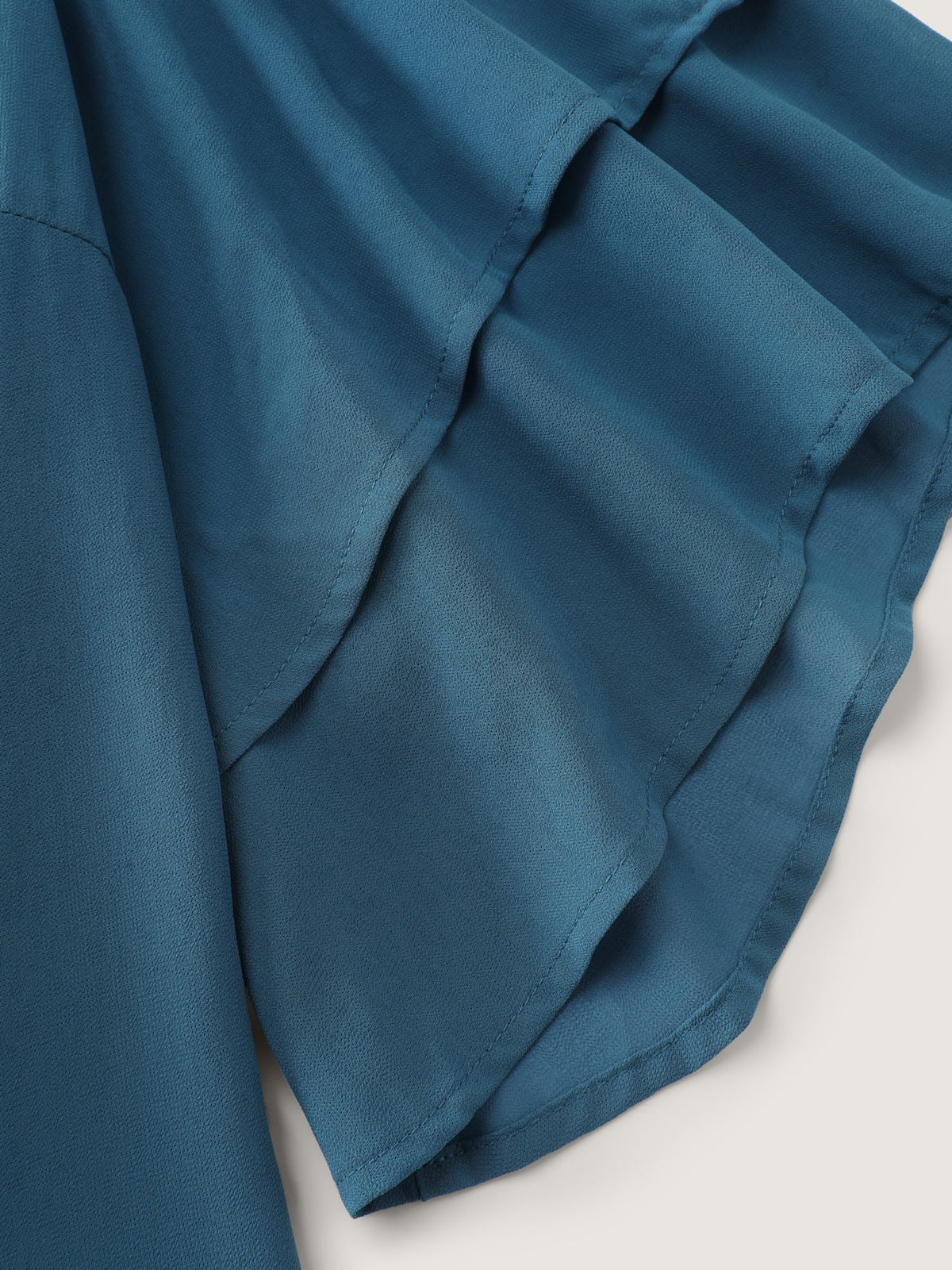 Chiffon Layered Ruffled Sleeve Flowy Blouse