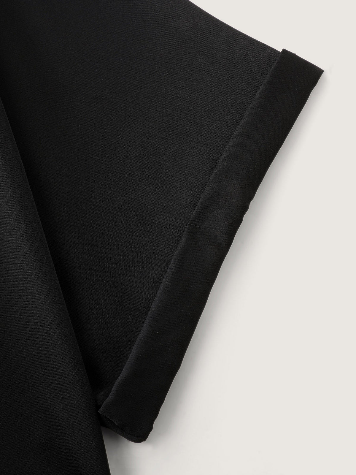 Toothpick Pleated Waist-Tie Plain Blouse