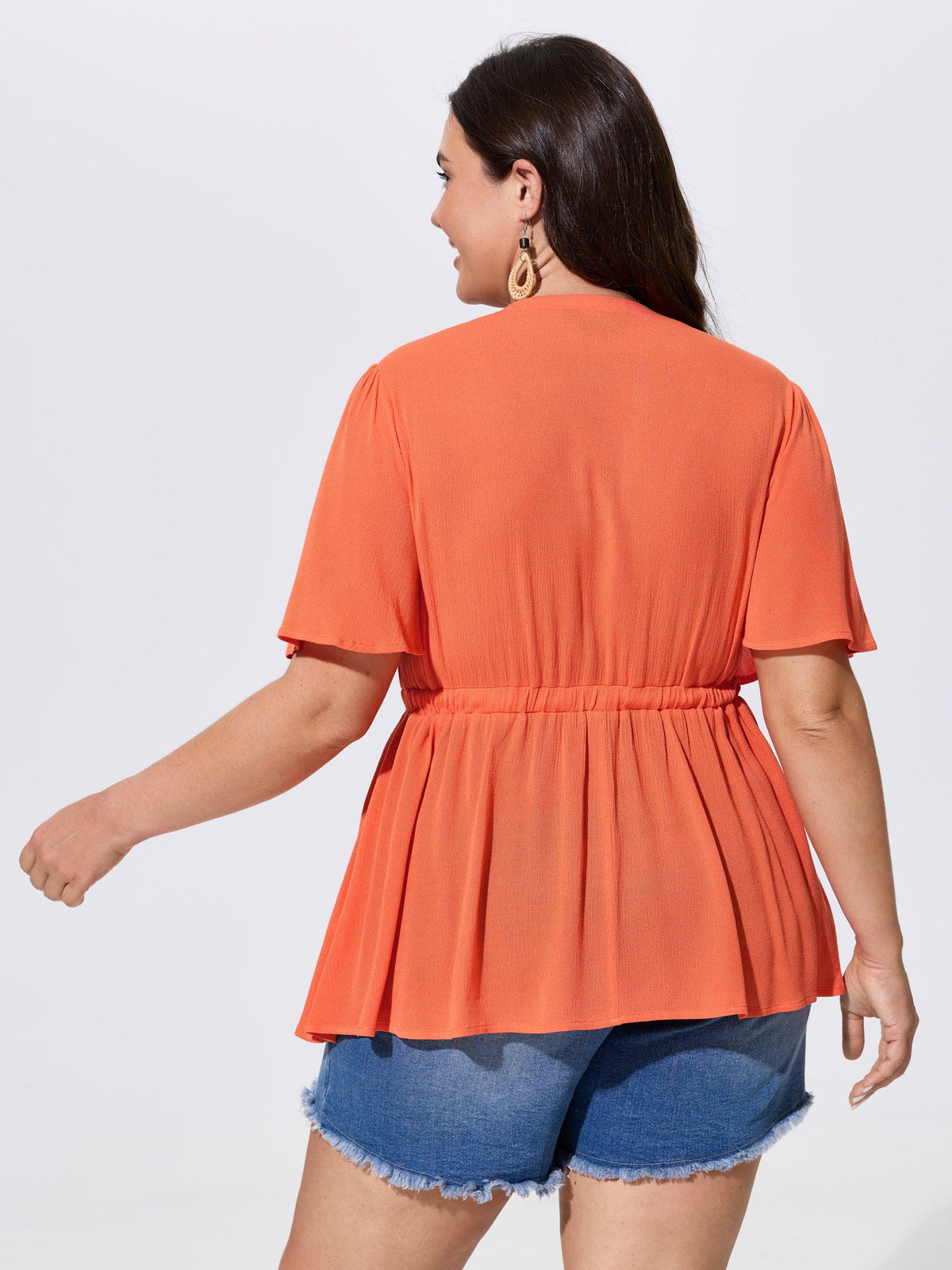 Supersoft Shirred Sheer Fit And Flare Blouse