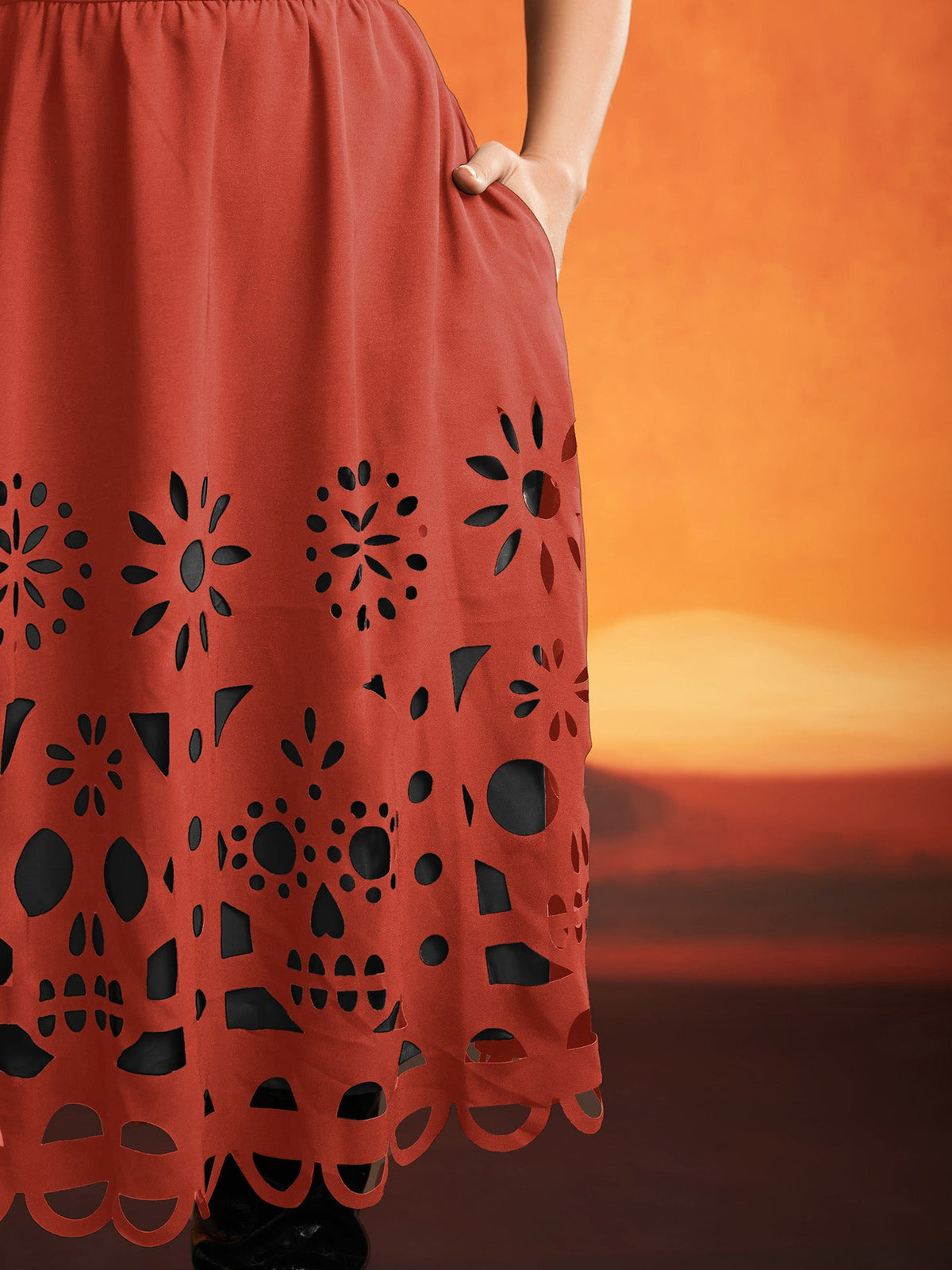Skull Burnout Cami Midi Dress
