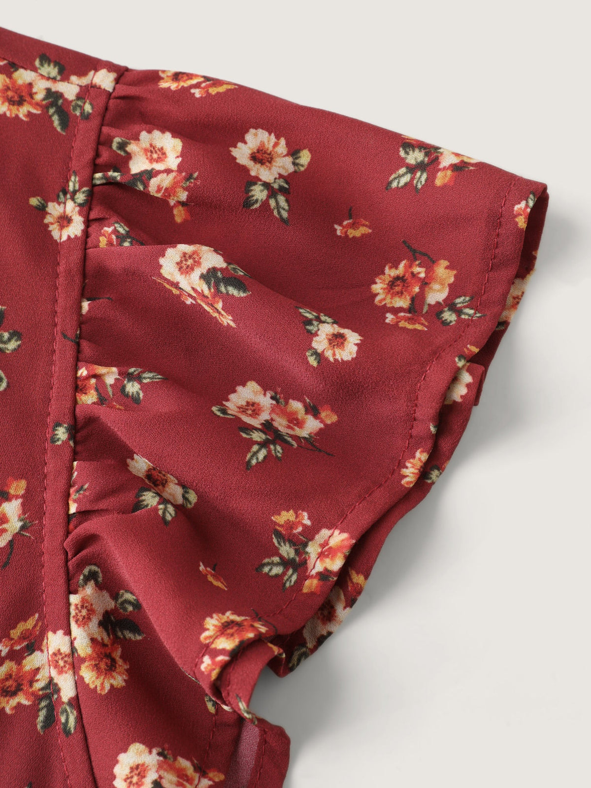 Floral Print Knotted Front-Tie Blouse