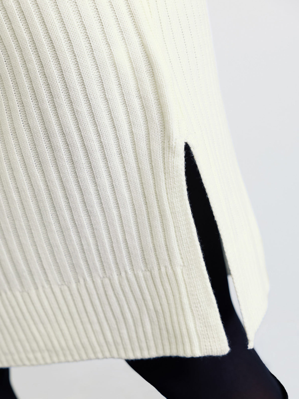 High Turtleneck Textured Sweater Dress