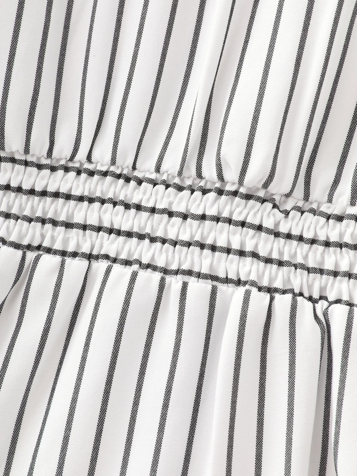 Striped Print Cinched-Waist Button-Down Shirt