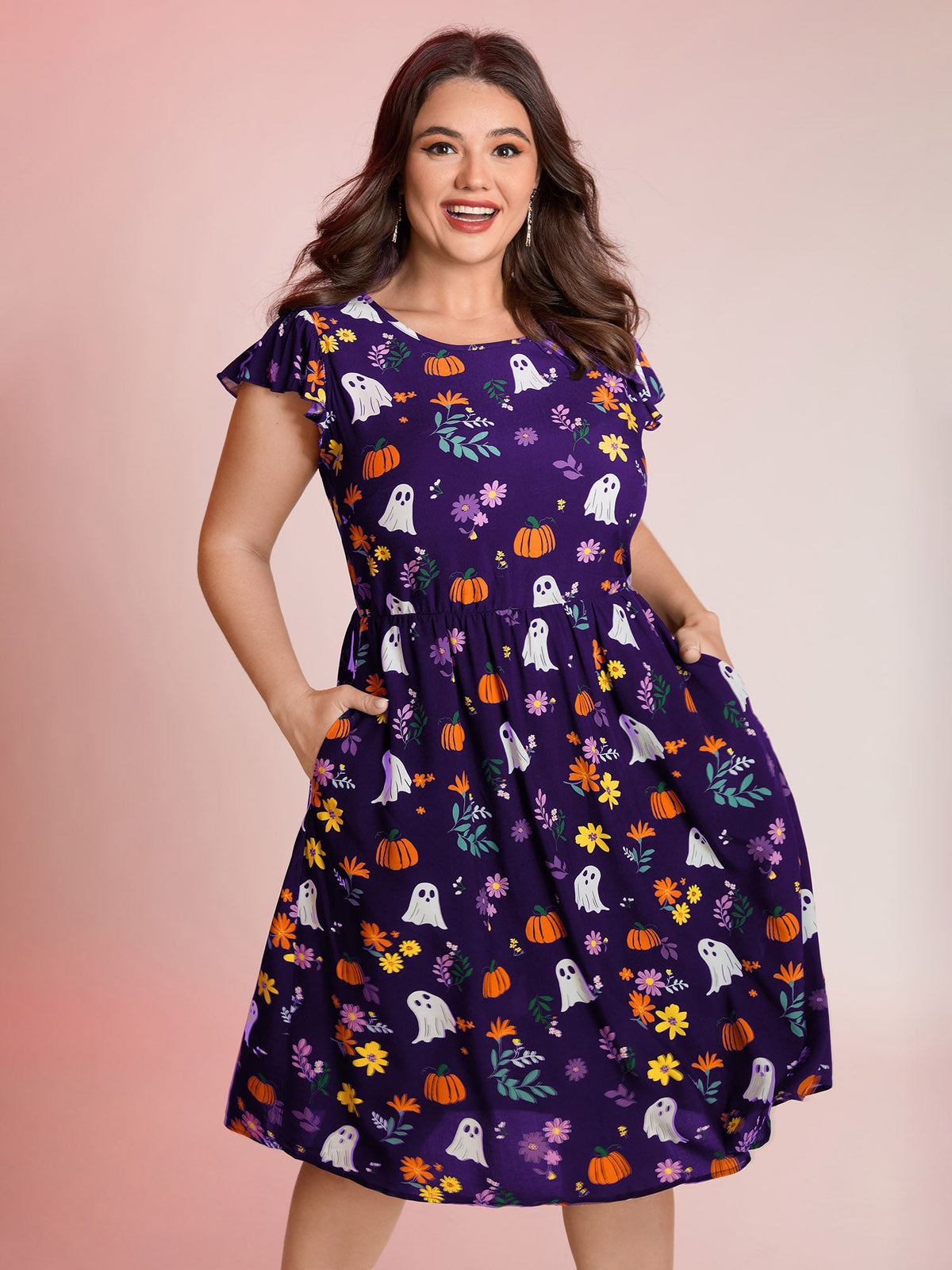 Ghost Party Rayon Pockets Mini Dress