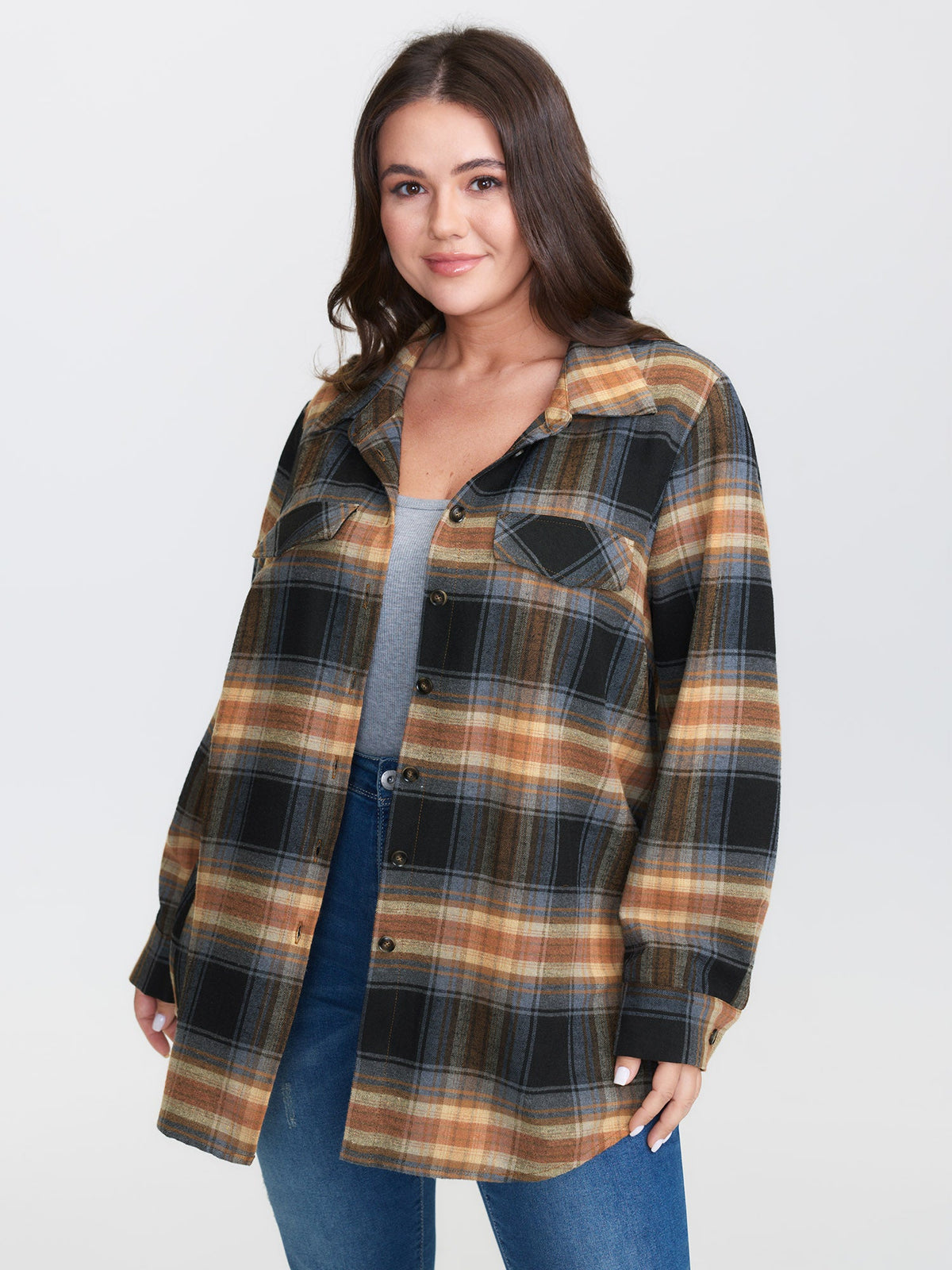 Plaid Print Button Down Shirt