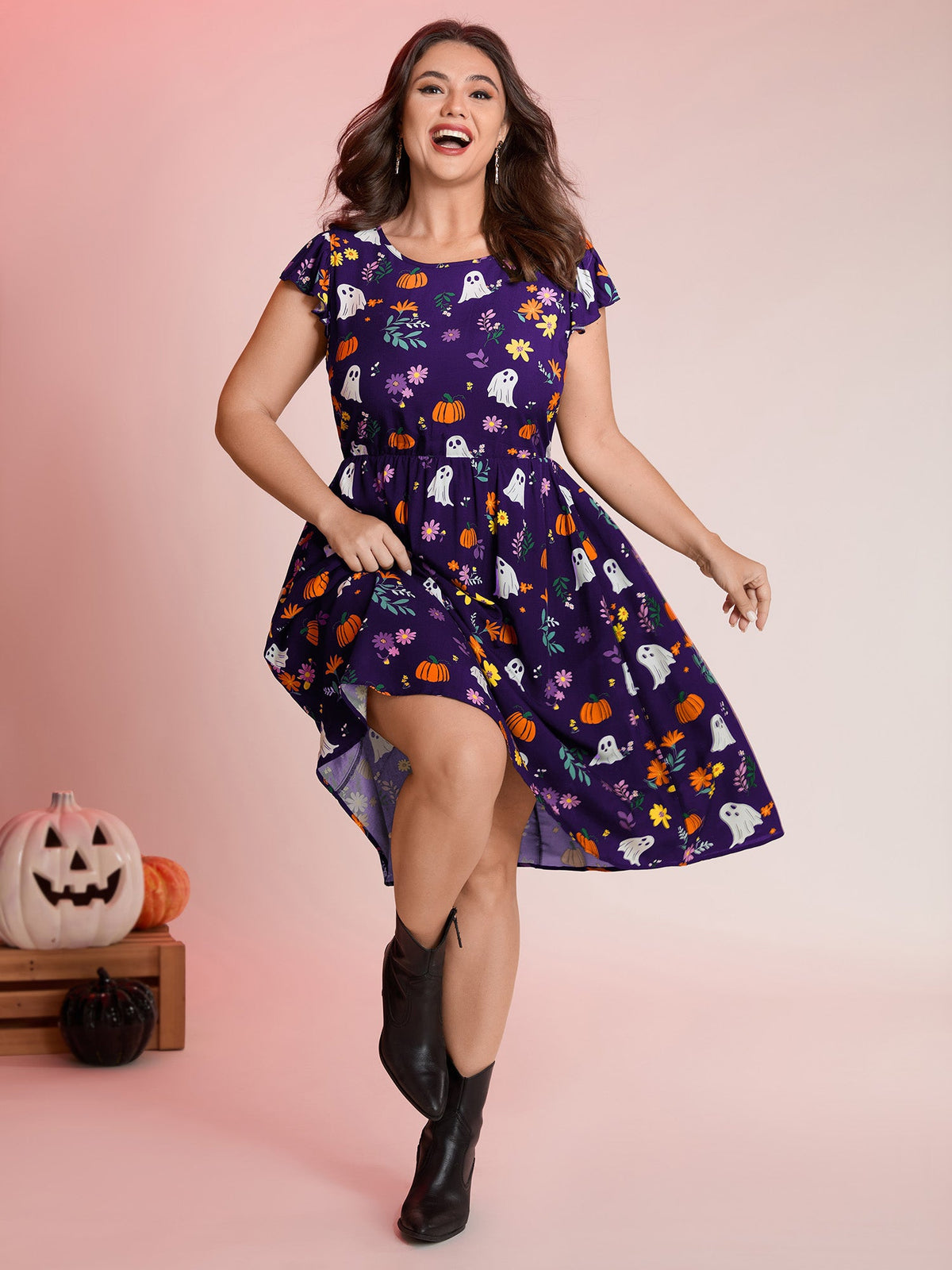 Ghost Party Rayon Pockets Mini Dress