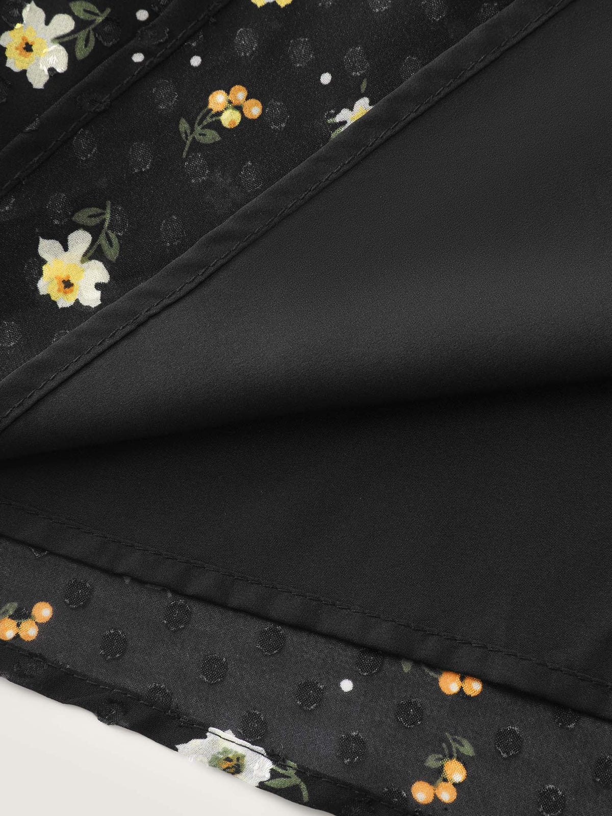 Laser Cut Floral Print Square Neckline Blouse
