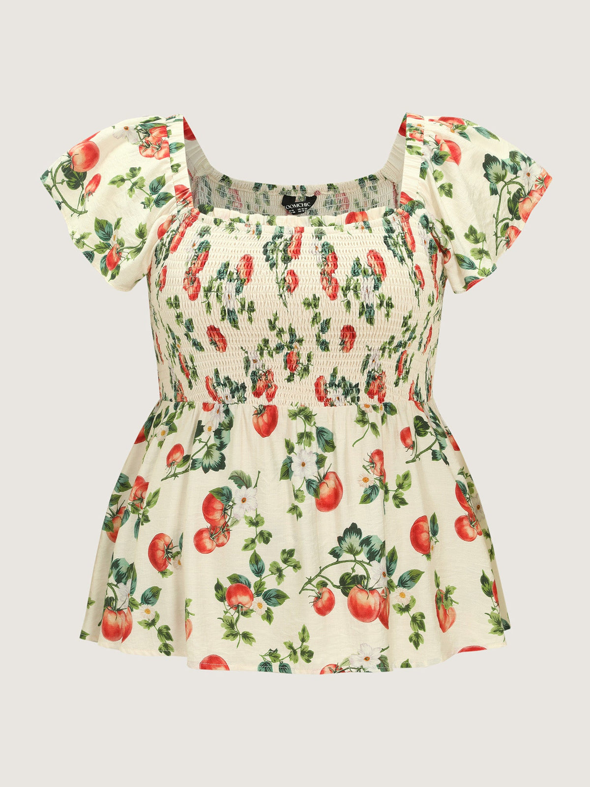 Zesty Fruit Print Fit And Flare Blouse
