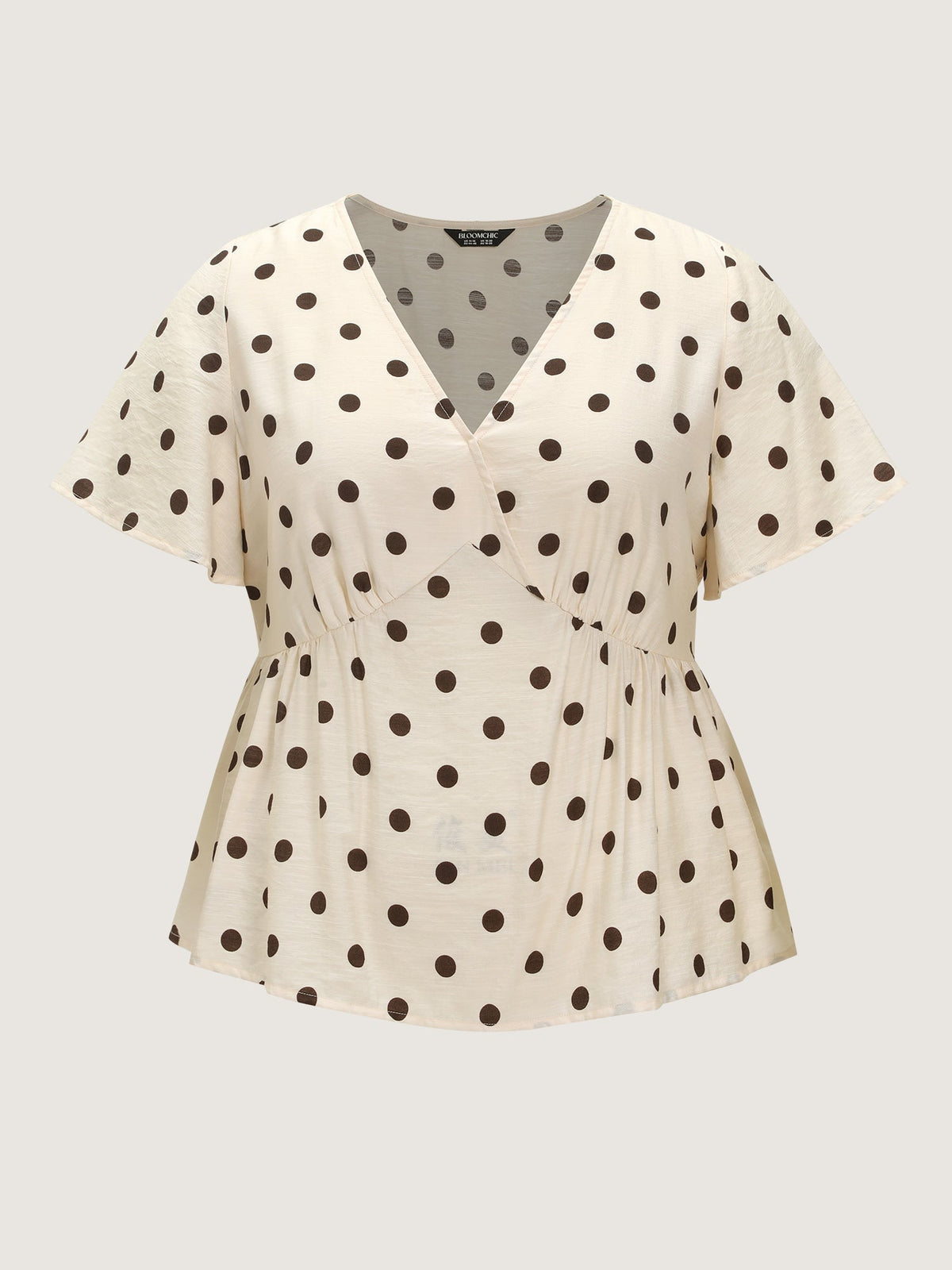 Supersoft Polka Dots V-Neck Blouse
