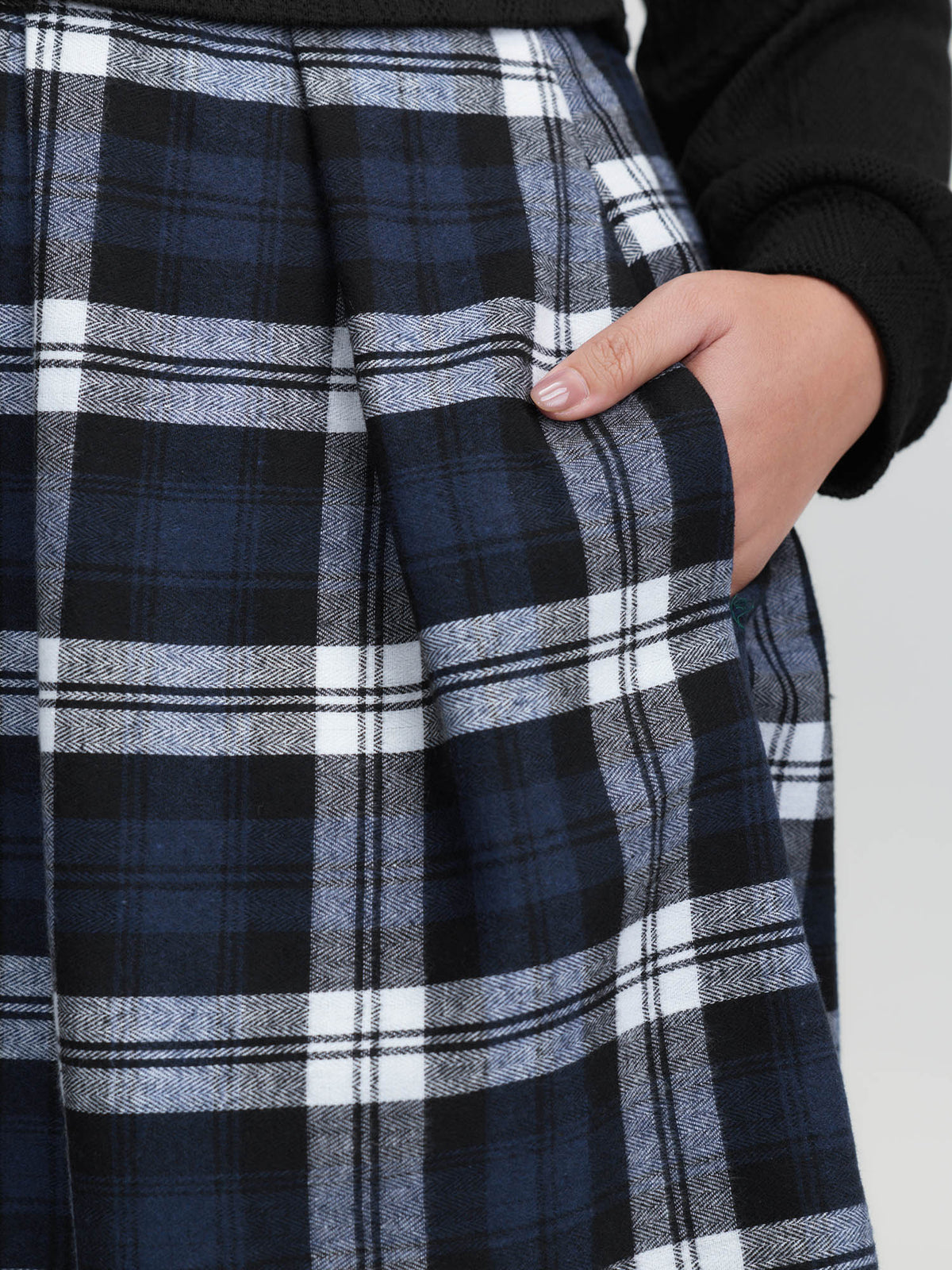 Layered Plaid Pockets Mini Dress