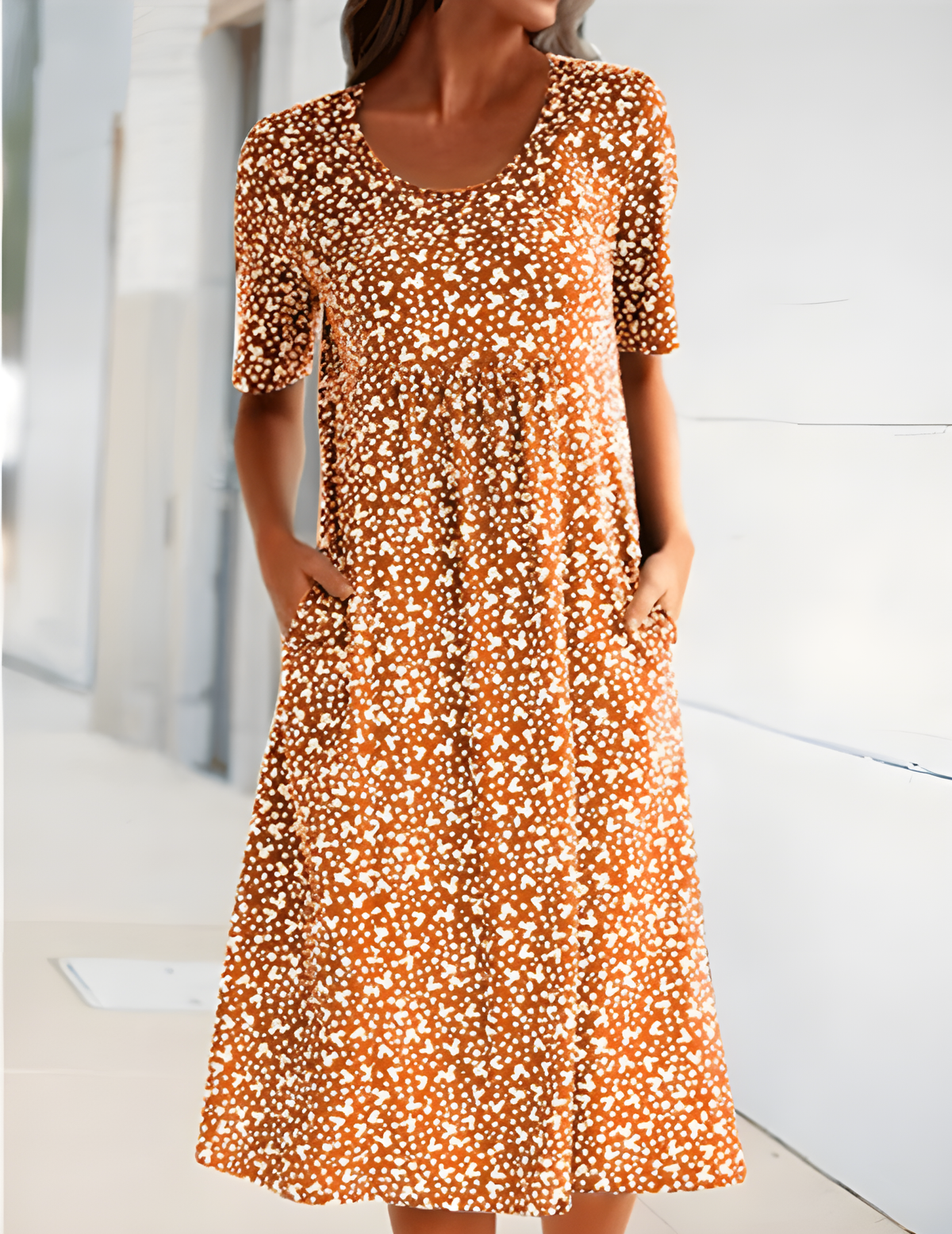 Qahira Casual Round Neck Dress
