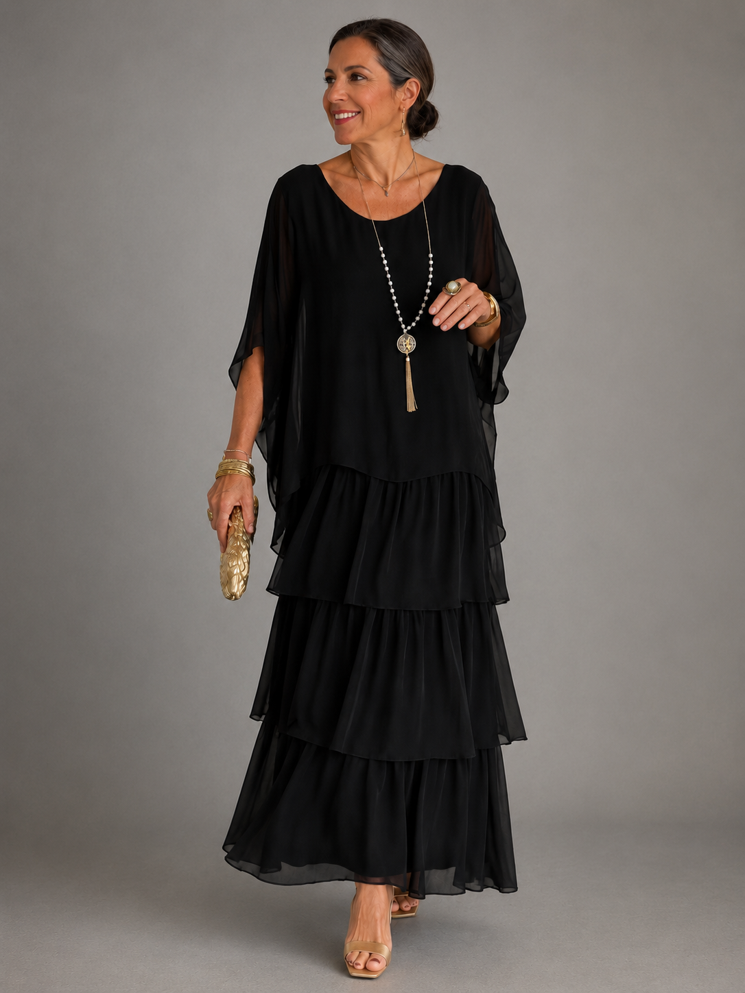 Vanessa Elegant Flowing Maxi Dress