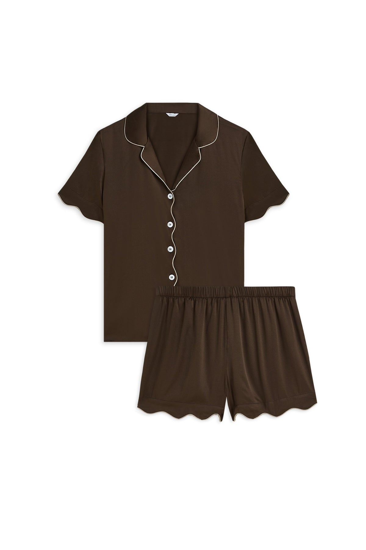 Scalloped Silk PJ Set