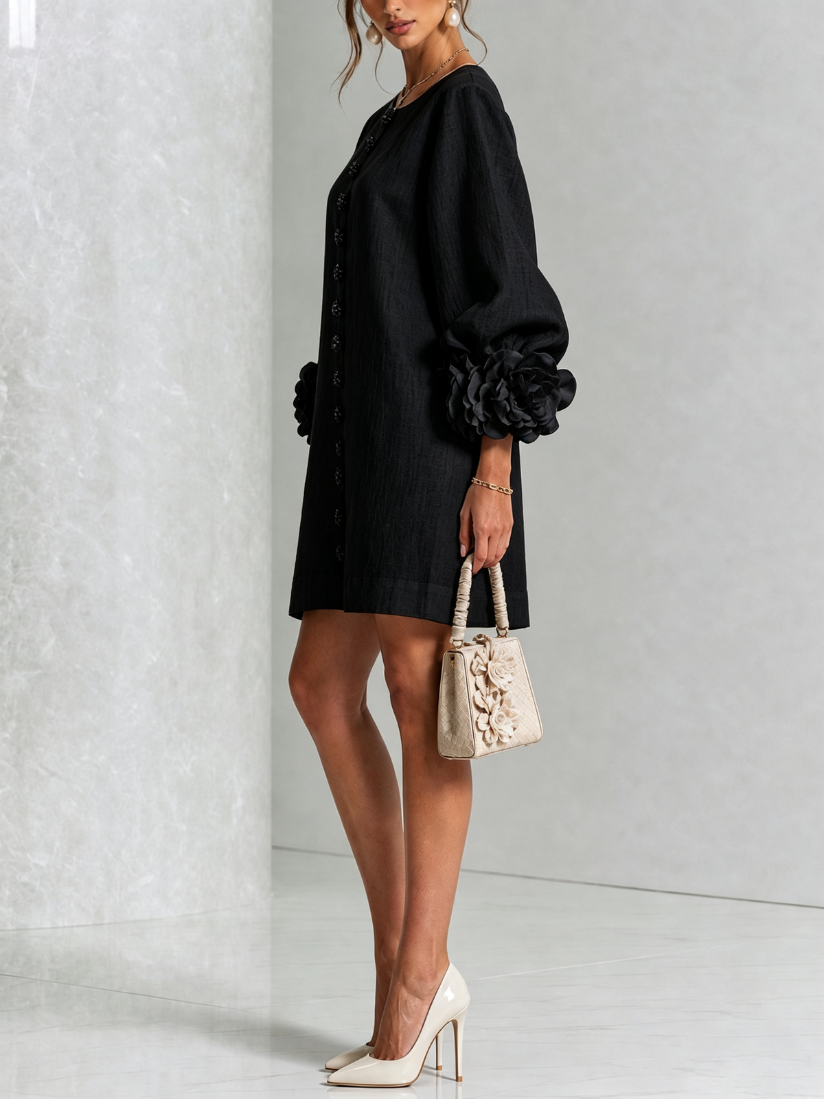 Julianna Elegant Button-Down Mini Dress