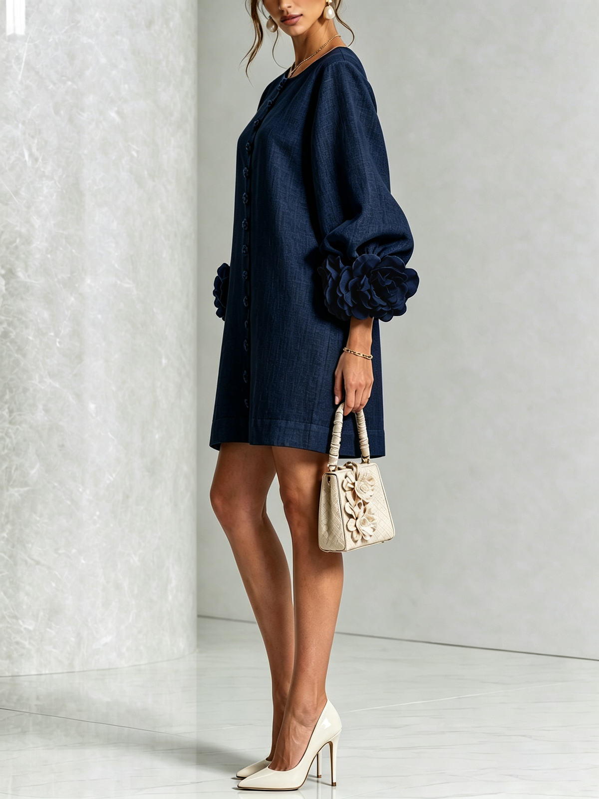 Julianna Elegant Button-Down Mini Dress