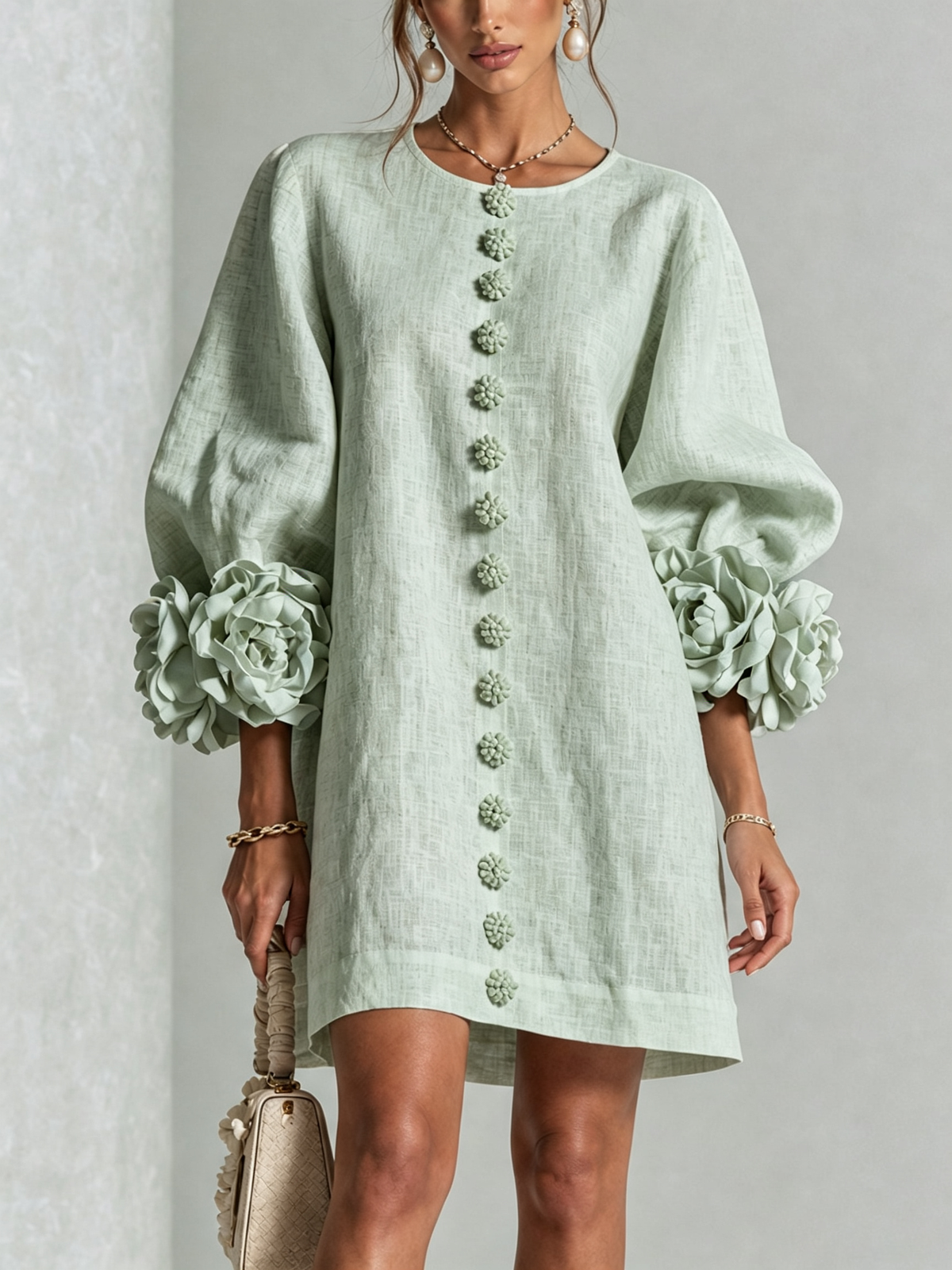 Julianna Elegant Button-Down Mini Dress