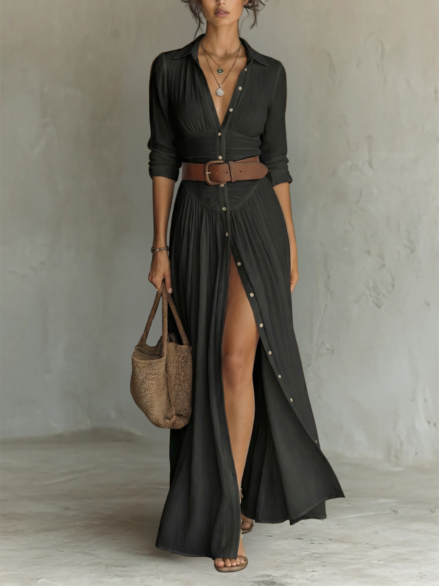 Camille Linen Blend Maxi Dress