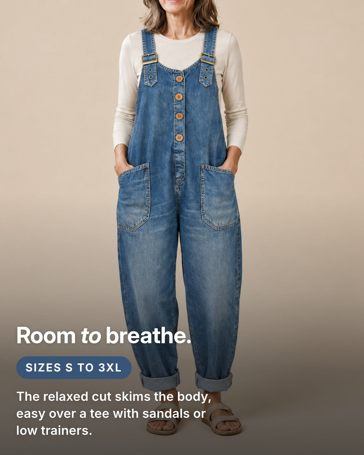 Vianne™ Relaxed Denim Utility Jumpsuit