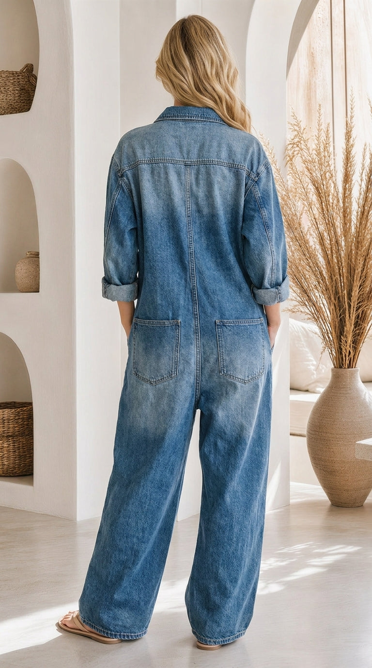 Johanna Relaxed Denim Jumpsuit