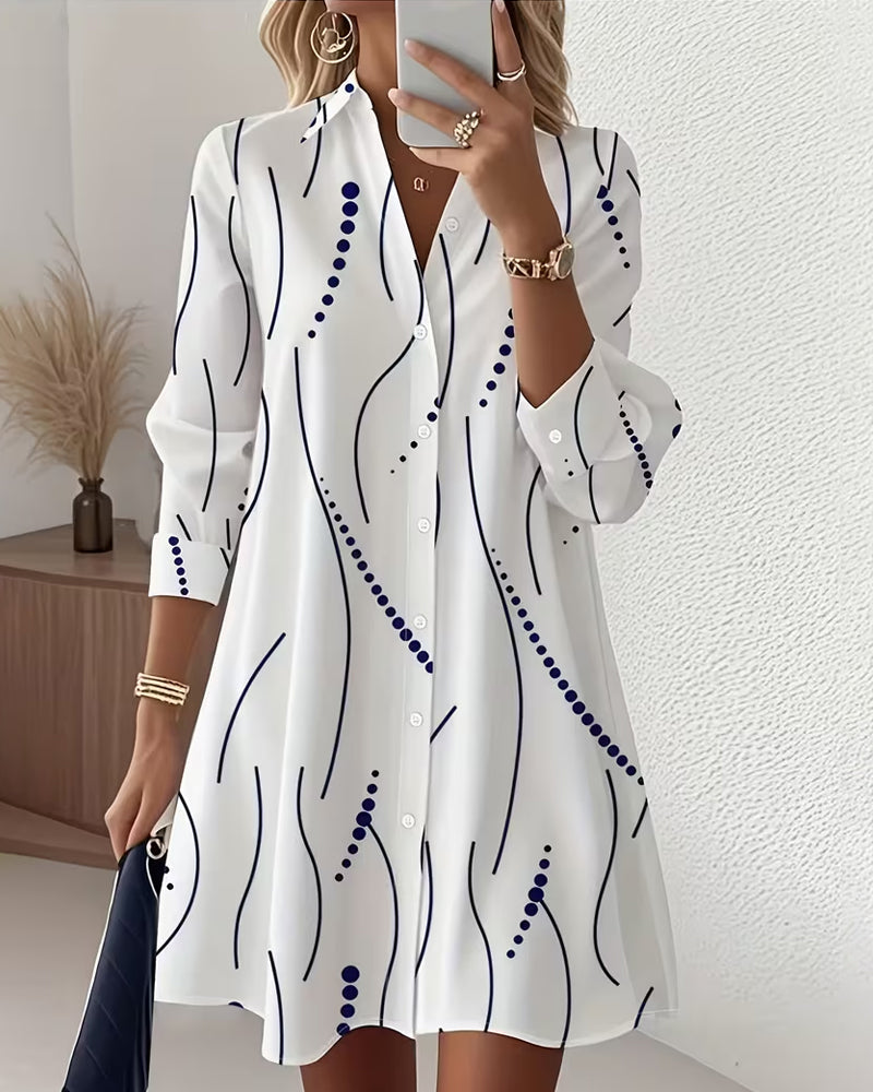 Juliette Wavy Collar A-Line Dress