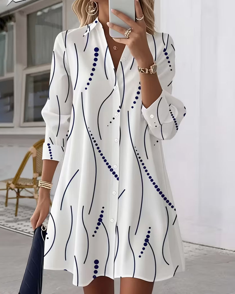 Juliette Wavy Collar A-Line Dress