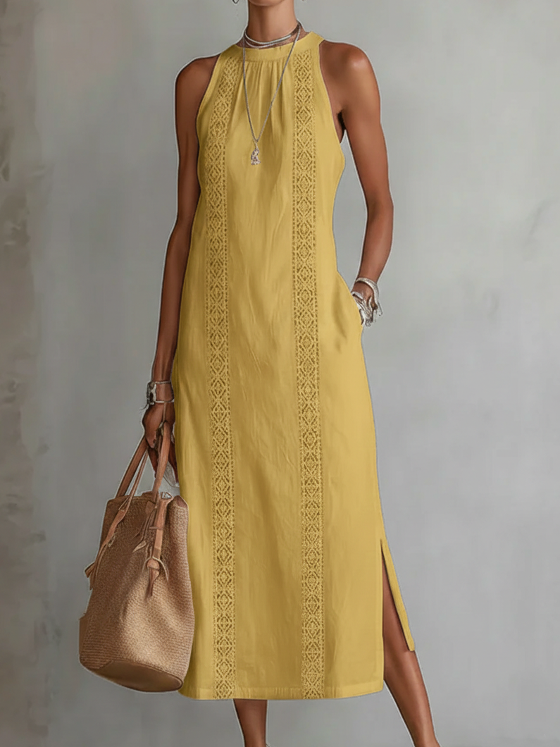 Adara Lace Detail Midi Dress